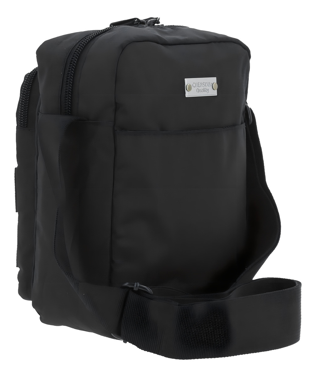 Crossbody Tipo Mariconera Chico 1818 By Chenson Croxy 2024 Acabado De Los Herrajes Níquel Color Negro Correa De Hombro Negro Diseño De La Tela Liso - Imagen 3