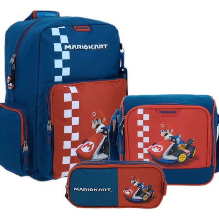 Kit Escolar Chenson Super Mario Brife Mochila Lonchera Y Lapicera Color Azul