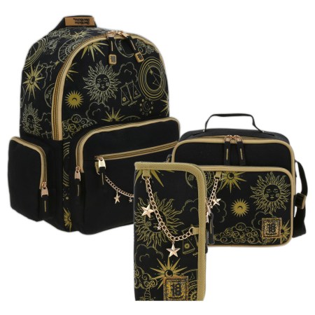 Kit Mochila Lonchera Y Lapicera Chenson 1818 Suria Color Negro