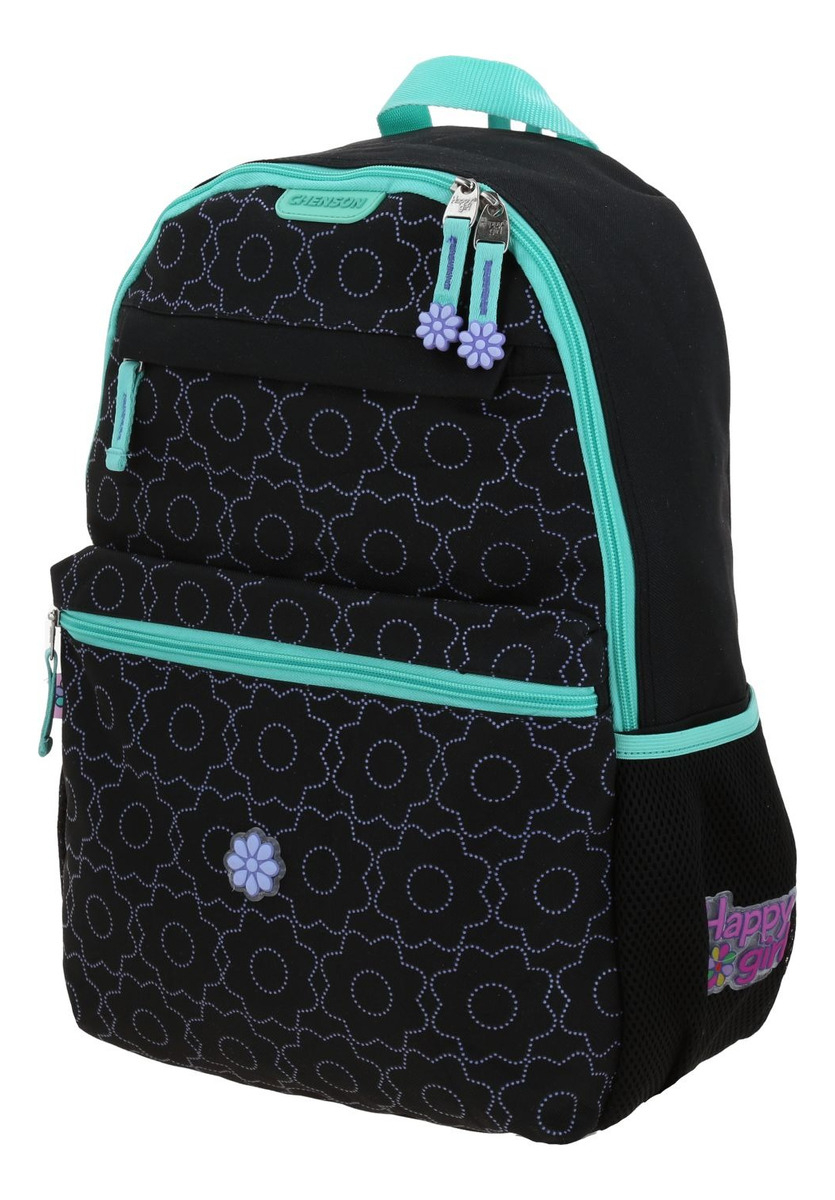 Mochila Grande Escolar Chenson Happy Girl Cienta Para Niña Color Negro Diseño De La Tela Liso - Imagen 2