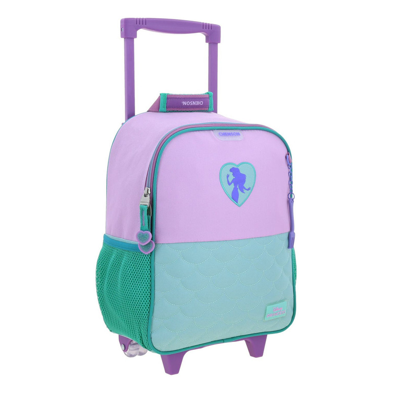 Mochila Princesas Luriel Kinder Con Carro Pr70466-t Color Multicolor Diseño De La Tela Sirenita - Imagen 6