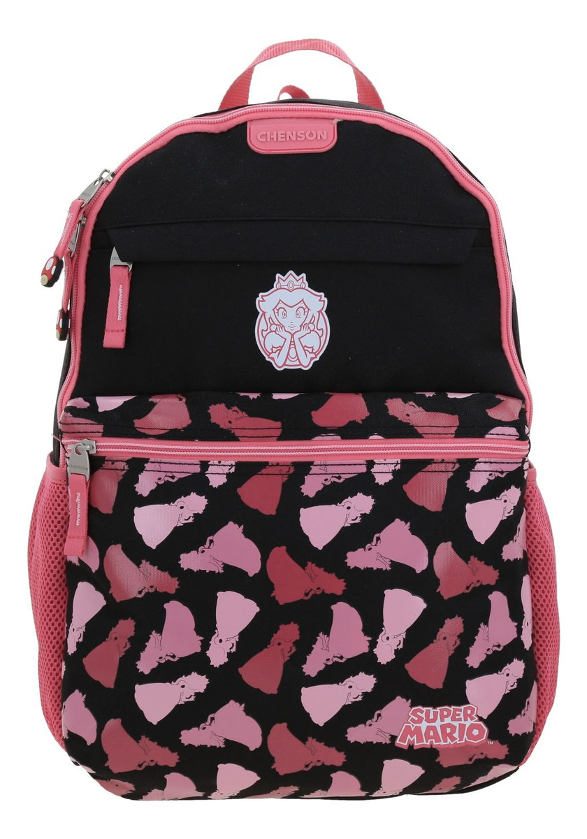 Kit Mochila Lonchera Y Lapicera Chenson Super Mario Tonsker Escolar Negro Y Rosa Ninas Mb70669-kc3 - Imagen 2
