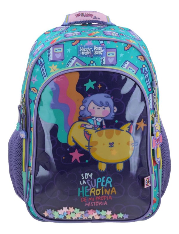 Mochila Grande Chenson Vania Bachur Josed Para Niña Escolar Color Turquesa Diseño De La Tela Liso
