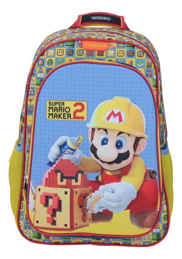 Mochila Escolar Grande Chenson Mario Maker 2 Mb64439-l