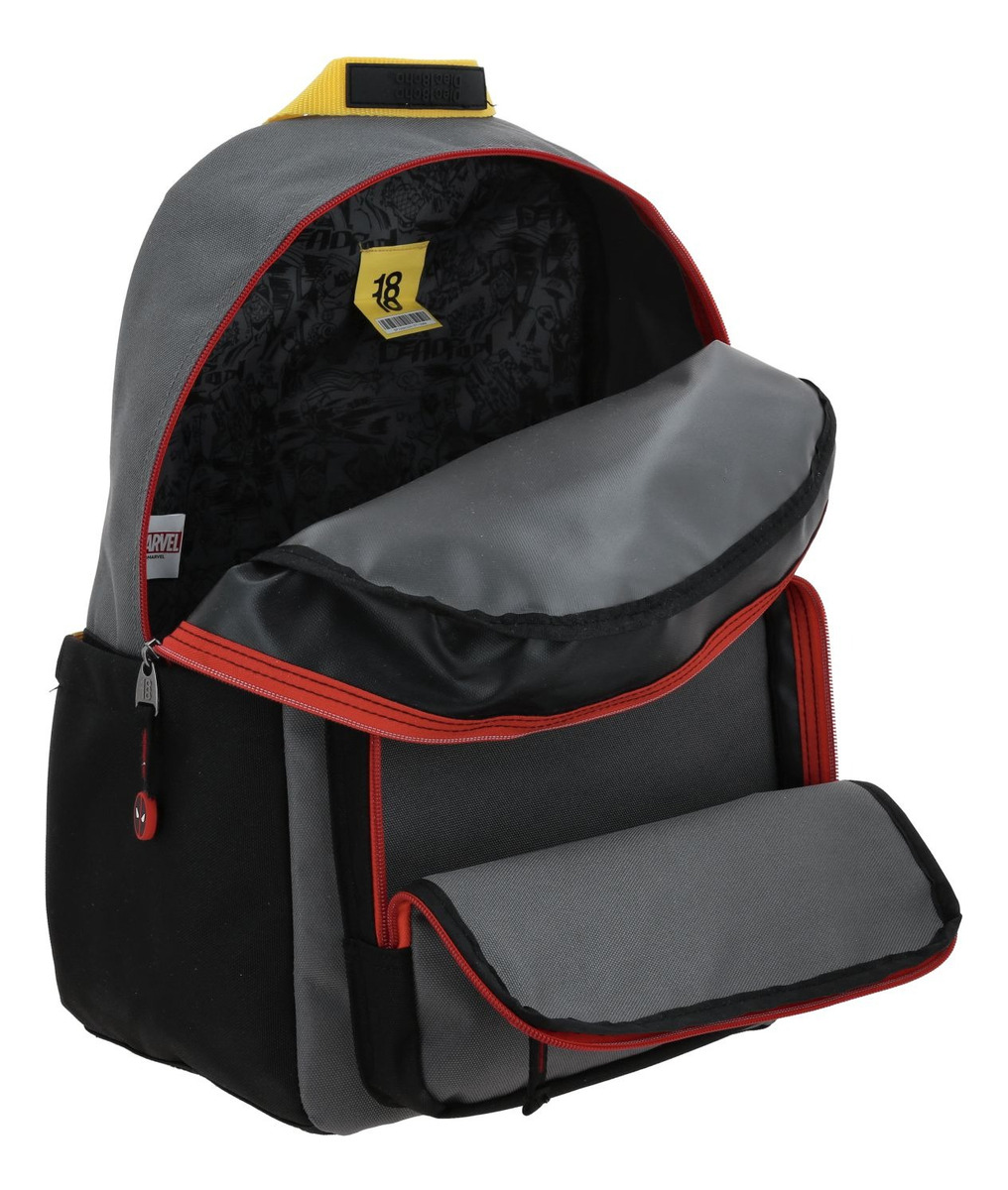 Kit Escolar Mochila Lapicera Y Lonchera Chenson Deadpool Pulver Gris - Imagen 4