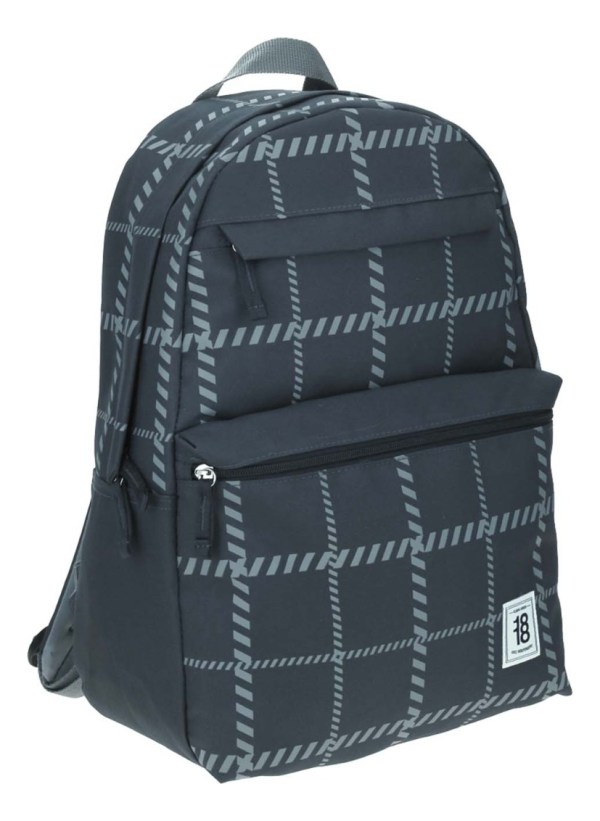 Mochila Girs Con Diseño De Cuadros 1818 Colors Color Gris Diseño De La Tela Liso