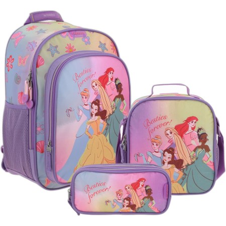 Kit Mochila Lapicera Lonchera Chenson Princesas Princs Primaria Niñas Pr70554-kc3