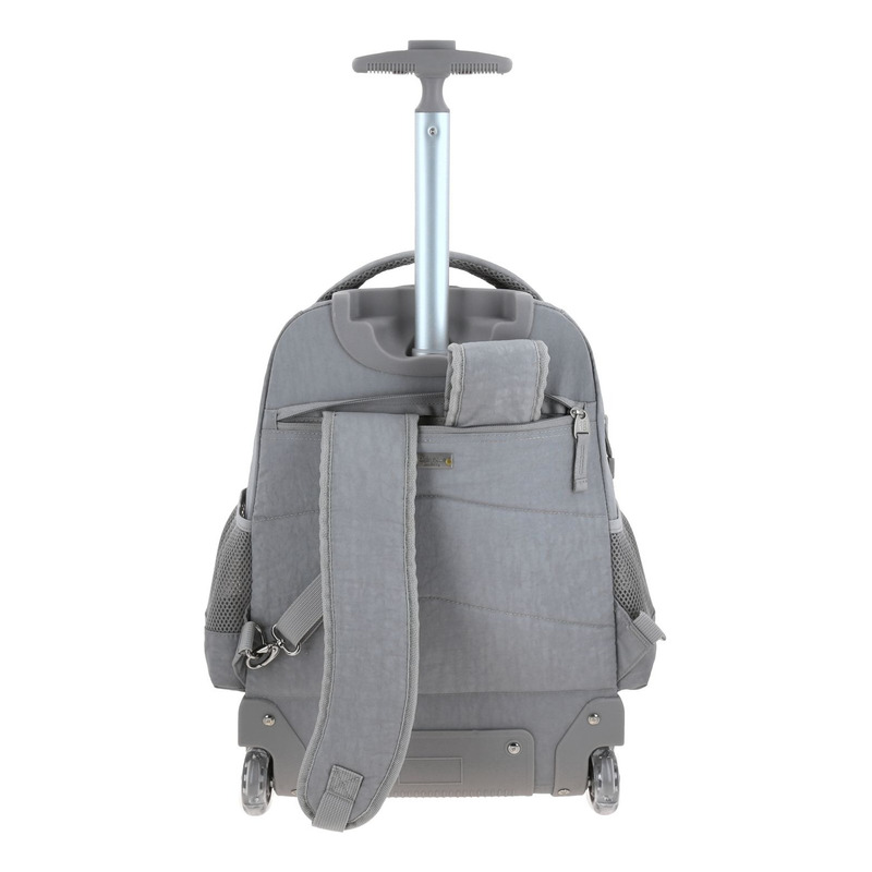 Mochila Chenson Con Ruedas Color Gris Modelo Zilp 1870145-2 - Imagen 4