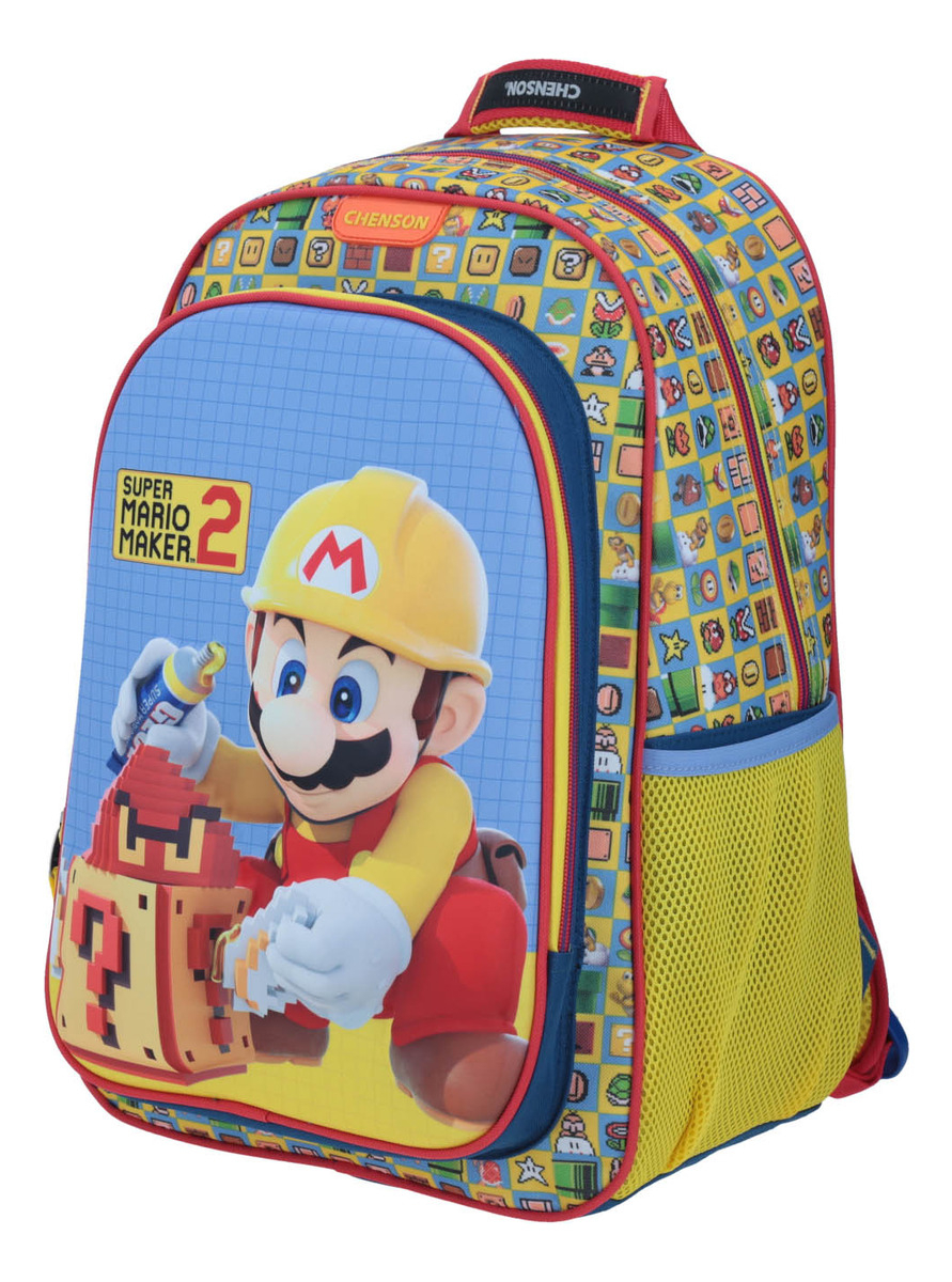 Mochila Escolar Grande Chenson Mario Maker 2 Mb64439-l - Imagen 2