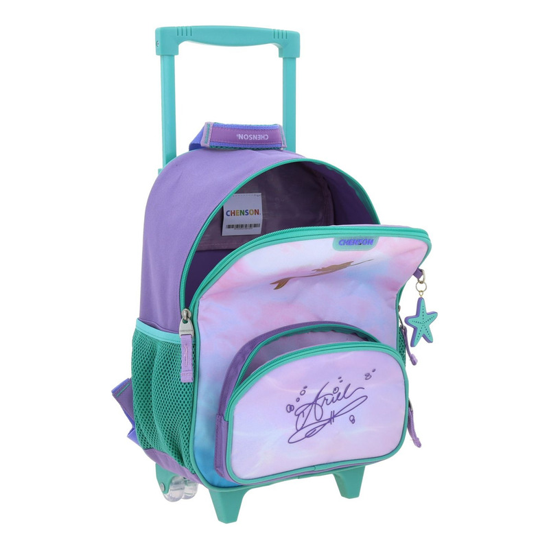 Mochila Princesas Sirenita Ariel Deeper Kinder Con Carro Pr70269-v - Imagen 5