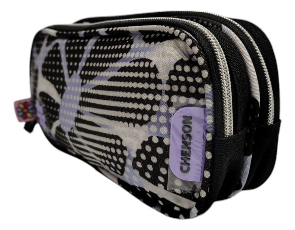 Lapicera Escolar Happy Girl Quiz Hg70570-3 Color Negro Flores - Imagen 3