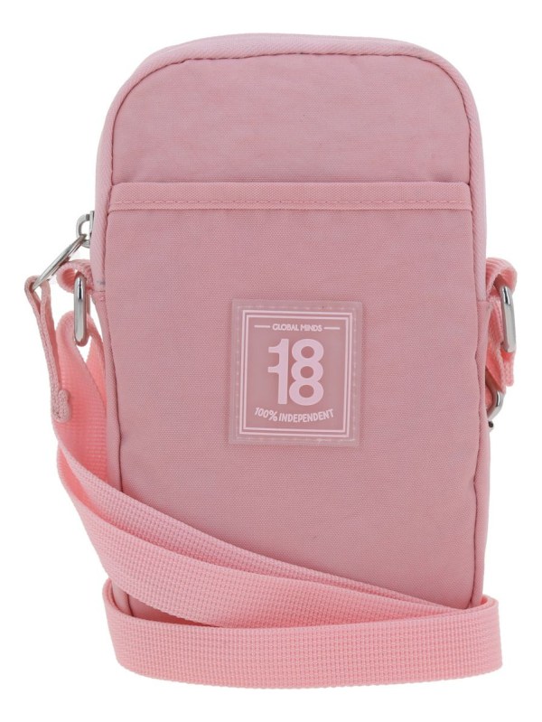 Crossbody Bandolera Chico Chenson 1818 Zilp Color Rosa Acabado De Los Herrajes Níquel Diseño De La Tela Lisa