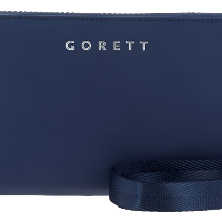 Porta Pasaporte Grande Chenson Gorett Sinai Color Azul Oscuro Diseño De La Tela Liso