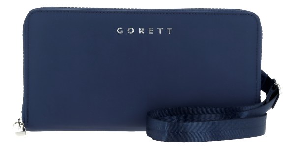 Porta Pasaporte Grande Chenson Gorett Sinai Color Azul Oscuro Diseño De La Tela Liso