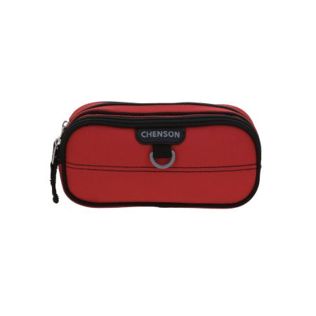 Lapicera escolar Chenson Clásico roja con doble compartimento | Estuche práctico