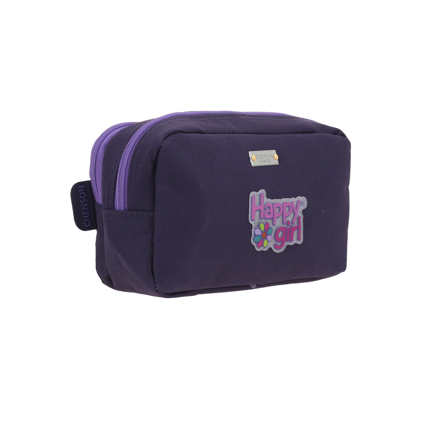 Lapicera escolar para niña Happy Girl uva con doble compartimento - Imagen 3