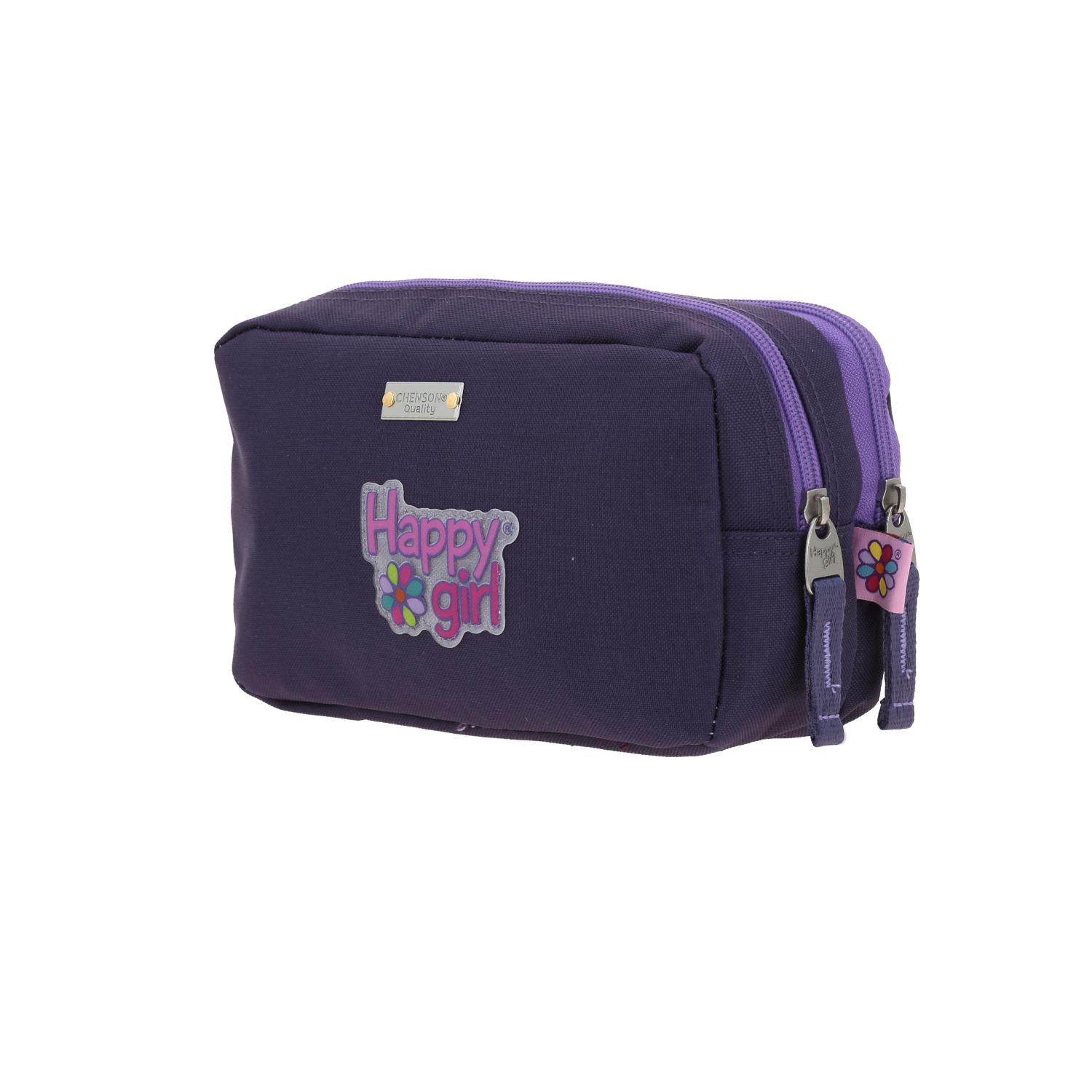 Lapicera escolar para niña Happy Girl uva con doble compartimento - Imagen 5