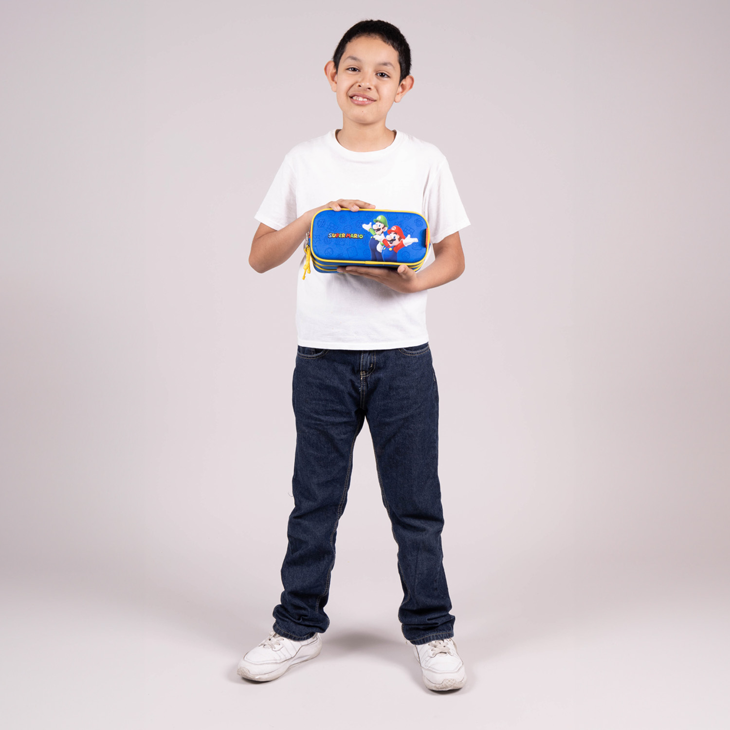 Lapicera escolar Mario Bros by Chenson color azul con triple compartimento - Imagen 8