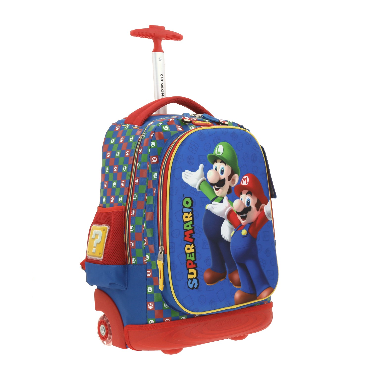 Mochila con Ruedas Mario Bros by Chenson Azul con Llantitas y Luz LED - Imagen 6
