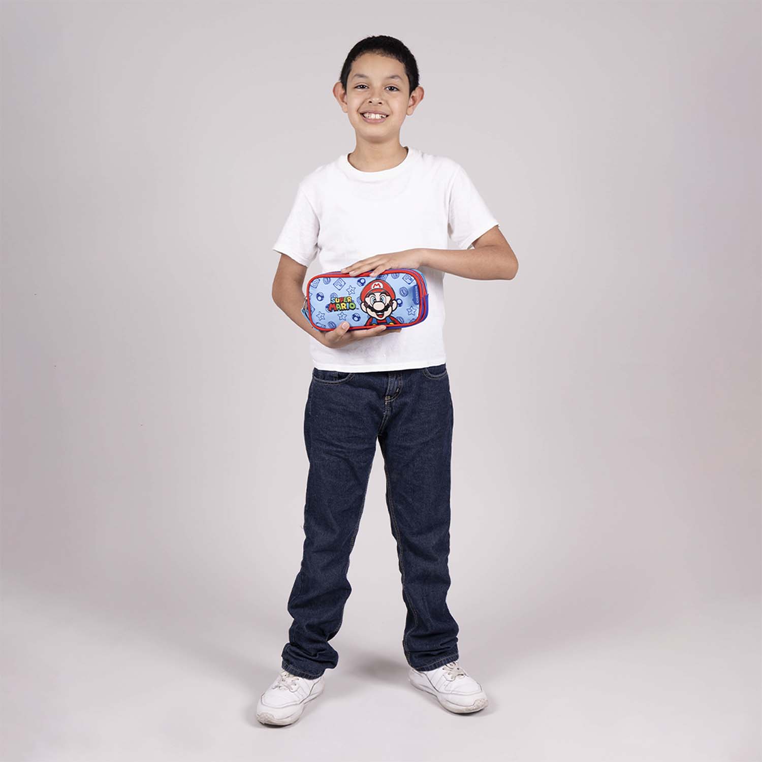 Lapicera Mario Bros by Chenson Azul Doble Compartimento para Niños - Imagen 8