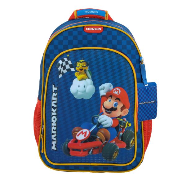 Mochila escolar Mario Bros by Chenson azul para niño - amplia y funcional
