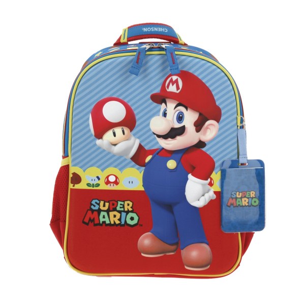 Mochila escolar Mario Bros by Chenson azul para niño con amplio compartimento