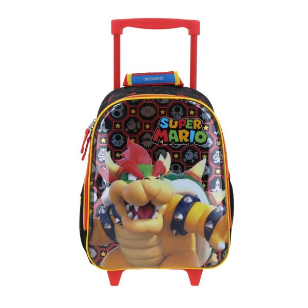 Mochila con Ruedas Mario Bros by Chenson Negro para Niño - Ideal para la Escuela