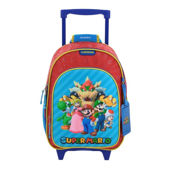 Mochila con Ruedas Mario Bros by Chenson Roja para Niños - Práctica y Divertida
