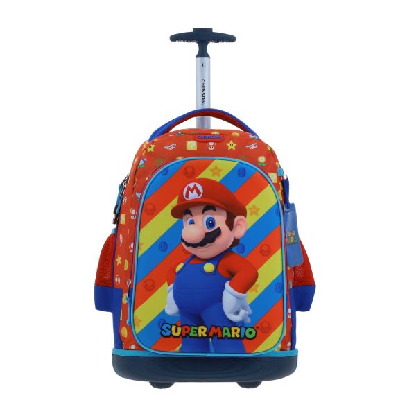 Mochila con Ruedas Mario Bros by Chenson Roja para Niños - Diversión y Comodidad