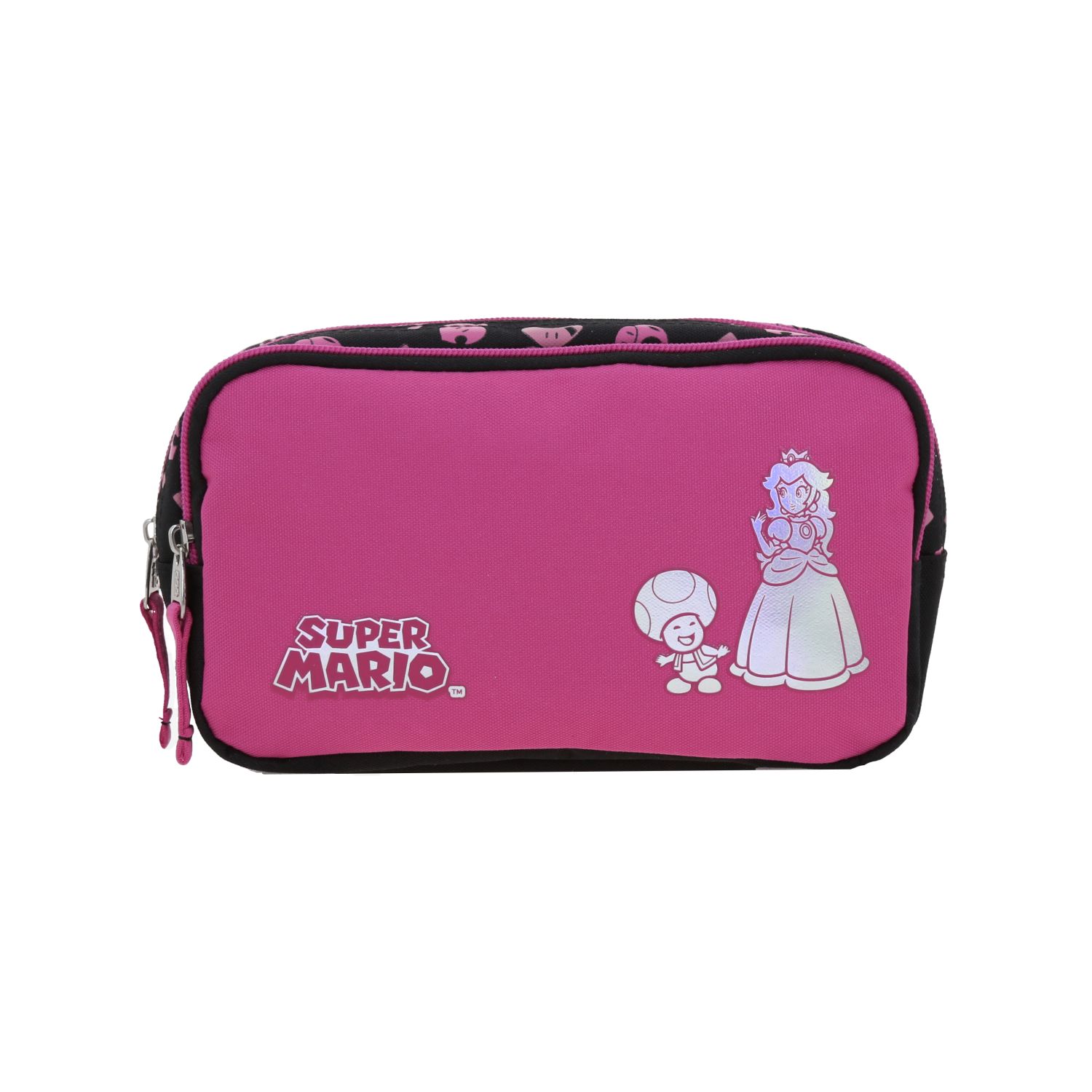Lapicera escolar Mario Bros by Chenson fucsia con doble compartimento