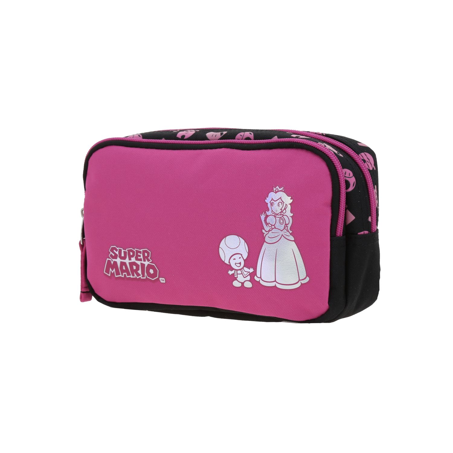 Lapicera escolar Mario Bros by Chenson fucsia con doble compartimento - Imagen 2