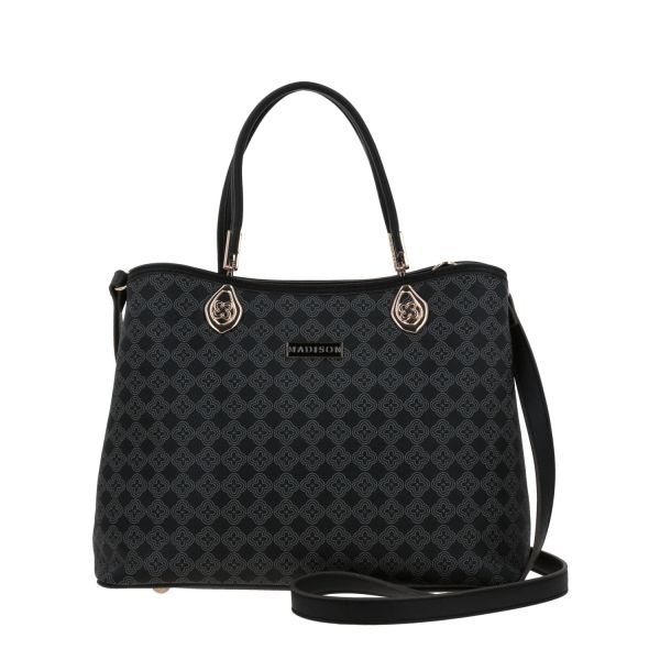 Bolsa de Mano para Dama Madison by Chenson Negra con Compartimentos Prácticos