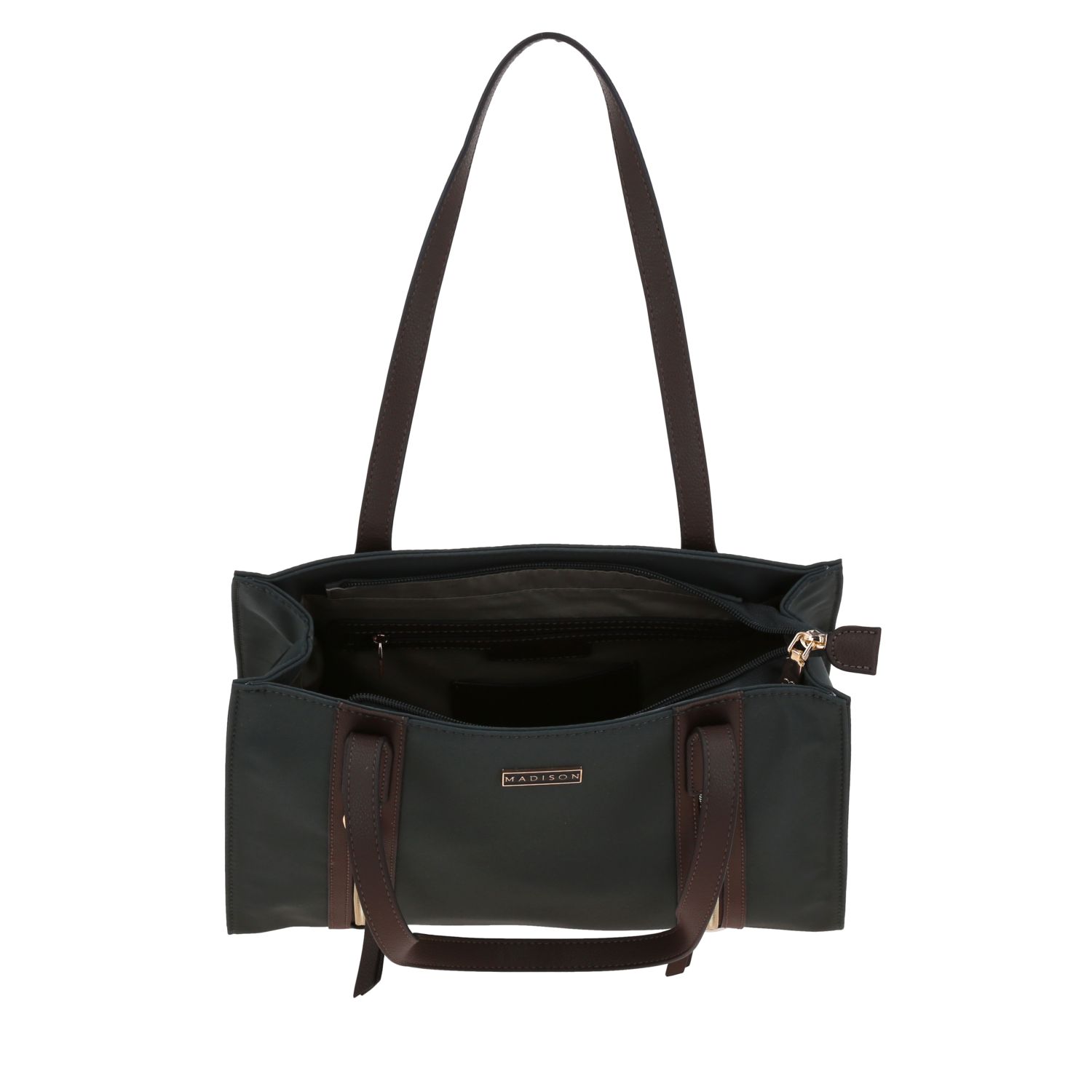 Bolsa grande para dama Madison by Chenson gris con doble bolsillo frontal - Imagen 7