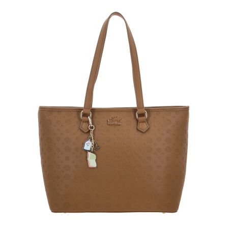 Bolsa grande para dama Princesas by Chenson café con cierre ideal para uso escolar