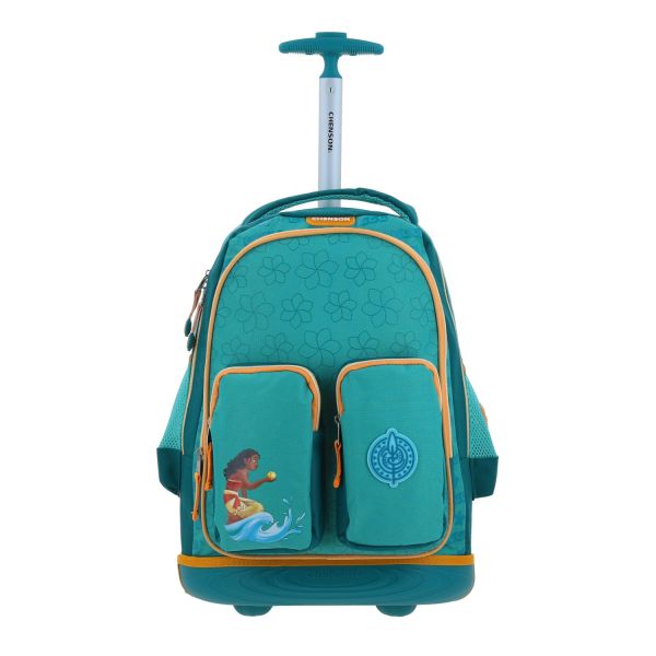 Mochila con Ruedas Princesas by Chenson Turquesa con Luz LED para Niña